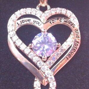 Gold Plated Necklace, I Love You For Always and Forever, BRAND NEW IN BOX